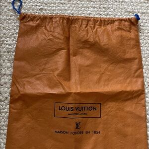 Louis Vuitton Medium Tan  Drawstring Pouch Dust Cover Bag 13" x 18"